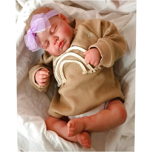 Pinky Reborn 20inch Reborn Baby Dolls Girl Sleeping Realistic Newborn Baby Dolls Silicone Vinyl Bebe with Clothes and Toy Accessories