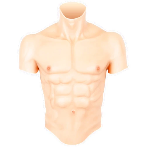 GUIENRLEA Silicone Muscle Suit,Realistic Half Body Silicone Male Pectoral Muscles,Crossdressing Cosplay