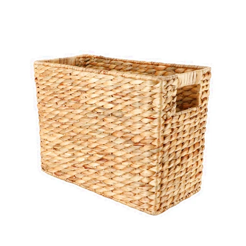 YAHUAN Natural Water Hyacinth Storage Basket with Built-in Handles Stair Basket Magazine Basket Large Wicker Baskets for storage Home Organizing Laundry (Water Hyacinth)