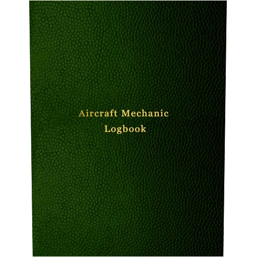 Abatron Logbooks Aircraft Mechanic Logbook: AMT technician log book for airplane and helicopter repairs and Maintenance | Green leather print design