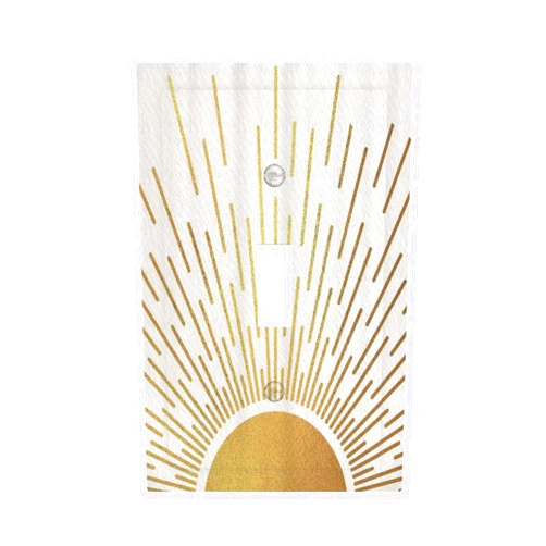Spshian Decorative Switch Plate Covers Midcentury Golden Sun Minimalism Sunrise 1 Gang Wall Plate Single Toggle Light Switch Cover Plate Jumbo Electrical Switchplate Receptacle Faceplate