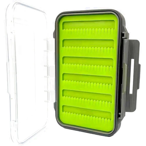 Aventik Fly Box Flies Case Jig Box Waterproof Lightweight Streamer Fly Box Double Sides Deep Clear Lid Saltwater Fresheater Fishing Lure Case(h18ma Silicone box)