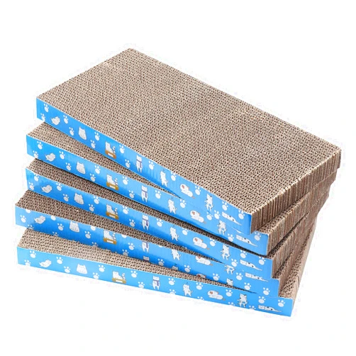 Mankaide 5 Packs in 1 Cat Scratch Pad, Cat Scratcher Cardboard,Reversible,Durable Recyclable Cardboard, Premium Scratch, Suitable for Cats to Rest, Grind Claws and Play