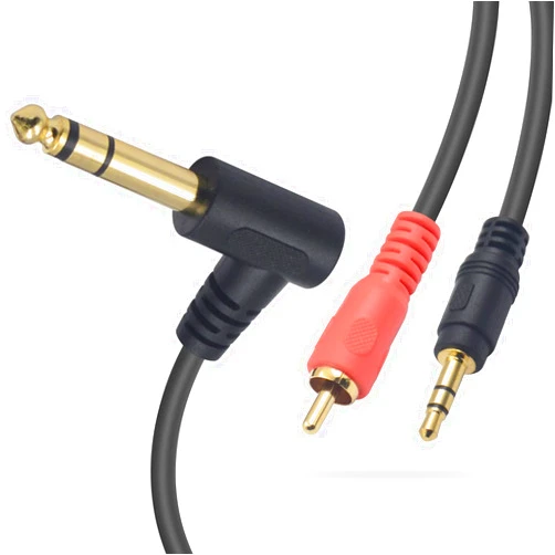 Poyiccot 1/4 inch to RCA Adapter & 1/4 inch to 3.5mm Adapter Stereo Audio Y Splitter Cable Support 6.35mm to RCA & 6.35mm to 3.5mm Multi Plug for Guitar, Microphone, iPod, Laptop, Home Theater, 1.5ft
