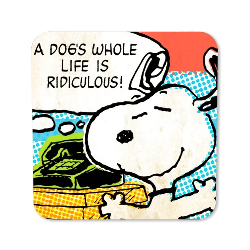 Logoshirt® Peanuts I Snoopy I A Dog's Life I Coaster I Cork I 10 x 10 cm I Durable Print I Licensed Original Design
