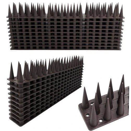 AOGSLONA Bird Spikes, 20 Pack Bird Deterrent Spikes for Pigeon Squirrel Raccoon Crow Cats Bird Defender Spikes for Outside to Keep Birds from Walls, Railing and Roof (22 FT)