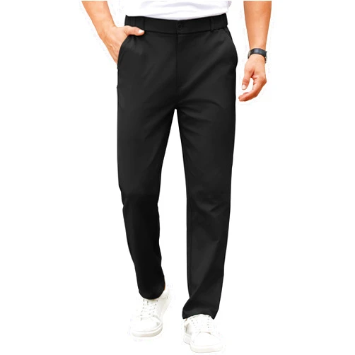 COOFANDY Mens Casual Chino Pants Elastic Waist Lightweight Trousers Classic-Fit Business Dress Pants with Pockets