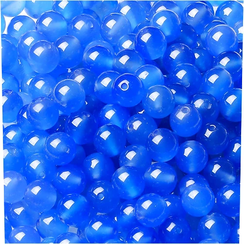 LAIDANLA Blue Agate 8mm Natural Stone Beads Round Loose Gemstone Stone Beads for DIY Bracelet Necklace Earrings Jewelry Making Polishing Stone Beading 96PCS 2 Strand 32