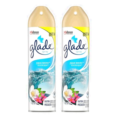 Glade Air Freshener 8oz (Package May Vary) Pack of 3 (Aqua Waves)
