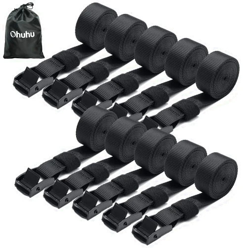 Ohuhu Tie Down Straps with Buckles: Ohuhu Cam Buckle Lashing Straps 367 lbs Load Cap with 1100 lbs Breaking Strength Limit, 1