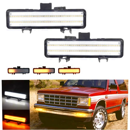 Tonsya For 1883 1884 1885 1886 1887 1888 1889 1990 1991 1992 1993 Chevry S-10/1882 1883 1884 1885 1886 1887 1888 1889 1990 GMC S-15 Front Bumber Parking turn signal lights Clear Lens #10530596
