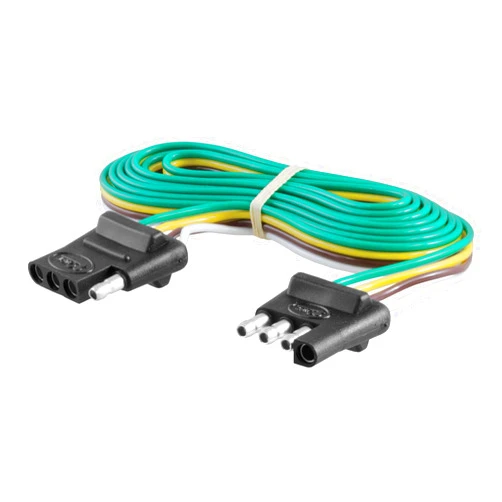 CURT 58050 Vehicle-Side and Trailer-Side 4-Pin Flat Rubber Wiring Harness with 72-Inch Wires