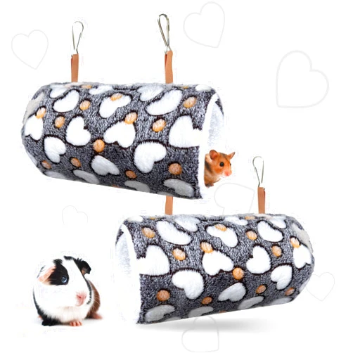 JJMOLLE 2 PCS Ferret Hammock for Cage, Guinea Pig Hammock, Rat Hammock for Cage Accessories, Small Pet Hammock for Chinchilla Squirrel Guinea Pig Bed Hanging Tunnel Hideout