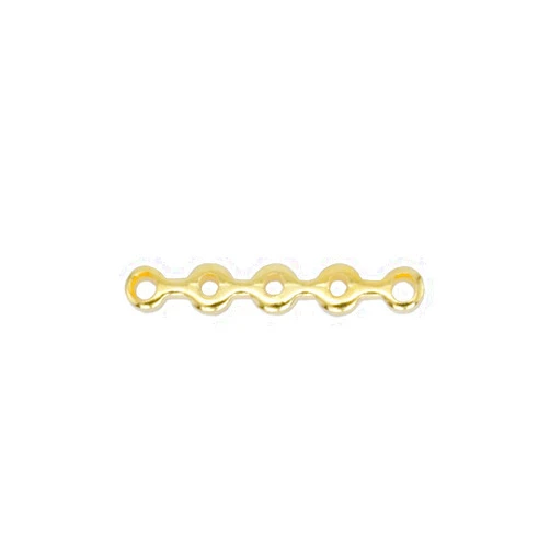 Beadalon Artistic Wire Beadalon 144-Piece 5-Hole Spacer Wave, Nickel Free Gold Plate