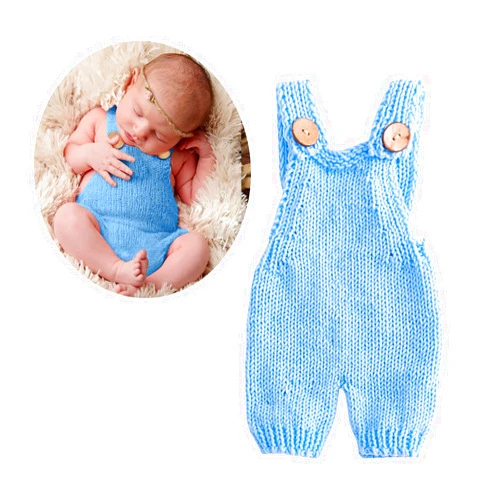 Solalux Newborn photography props boy girl mohair handmade crochet jumpsuit