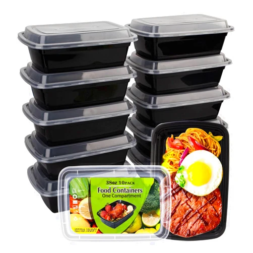 WGCC Meal Prep Containers [38OZ] Plastic Food Storage Containers With Lids,10-Pack Reusable To Go Containers, Disposable Food Prep Containers, BPA-free, Stackable, Microwave/Dishwasher/Freezer Safe