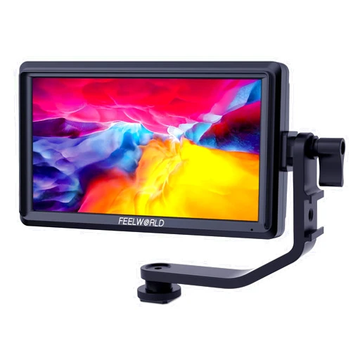 FEELWORLD S55 6 inch Camera DSLR Field Monitor Small Full HD 1920x1080 IPS LUT Video Peaking Focus Assist with 4K HDMI 8.4V DC Input Output Include Tilt Arm
