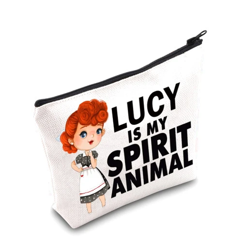 WZMPA Funny Lucy Fans Cosmetic Bag Lucy TV Show Fans Gift Lucy Is My Spirit Animal Zipper Pouch Makeup Bag For TV Series Fans (LUCY Spirit Animal)