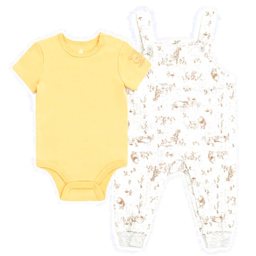 Disney Minnie Mouse Mickey Mouse Winnie the Pooh Baby Girls Bodysuit and Overall Outfit Set Newborn to Infant