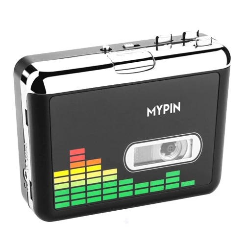 MYPIN USB Cassette to MP3 Converter, Portable Walkman Cassette Audio Music Player Tape-to-MP3 Converter with Earphones, Volume Control, Auto Reverse, No PC Required