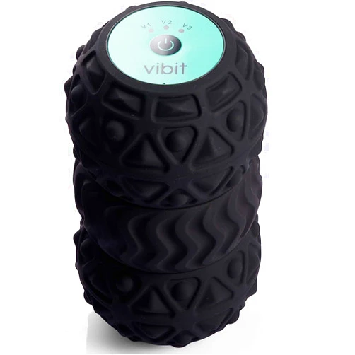 Vibit - Vibrating Massager for Plantar Fasciitis, Pain Relief and Sciatica, Foot and Body Portable Massage Roller, Deep Tissue Pain Relief from Feet to Neck, Electric, 3 Vibration Levels (Black)