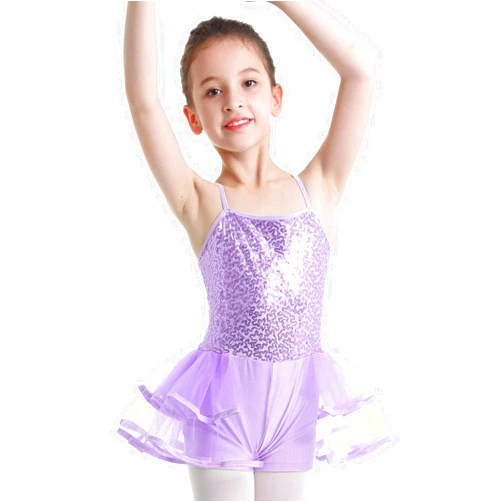 FEESHOW Girls Sequined Camisole Ruffle Ballet Tutu Skirted Kids Leotard Gymnastics Ballerina Sparkle Dance Wear Costumes