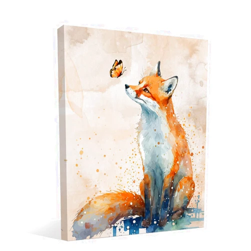 BIWSHA Fox Printable Wall Art Decor,Woodland Fox Animal Nursery Wall Art Prints,Rustic Animal Canvas Wall Art for Bedroom Kitchen Living Room Baby Boy Nursery Decor,11x14 Inch