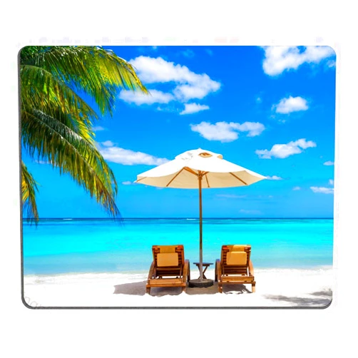 Pingpi Idyllic white beach in front of The turquoise tropical sea Mouse pad Gaming Mouse pad Mousepad Nonslip Rubber Backing