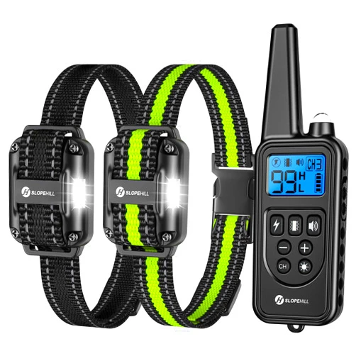 SLOPEHILL Dog Training Collar with Remote, 2600Ft Remote Electronic Dog Training Collar ,Waterproof Rechargeable Electric Dog Collar Set for Small Medium Large Dogs