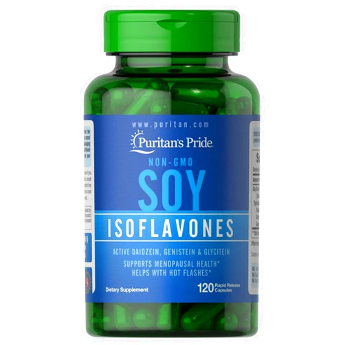 Puritan's Pride Non-GMO Soy Isoflavones Capsule 750 Mg, May Help with hot Flashes in menopausal Women*, 120 ct