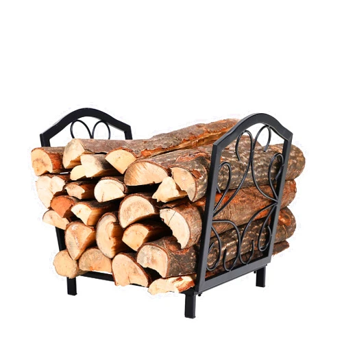 PHI VILLA 17 Inch Small Firewood Racks Indoor/Outdoor Firewood Bin Wood Burning Stove Accessories Wood Storage Log Rack Holder