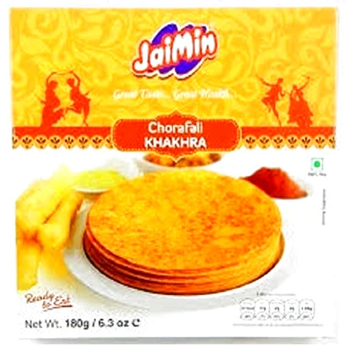 Jaimin Chorafali Khakhra - (mixed spices & wheat flavour wheat snack) - 180g - (pack of 2)