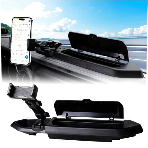 BESTAOO Car Phone Mount Compatible with 2018 2019 2020 2021 2022 2023 Jeep Wrangler JL JLU & Gladiator JT, Multi-Mount Car Phone Holder Dash Tray System Kit with Cover Don't for Oil-Electric 4XE