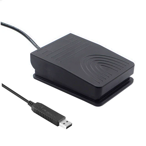 IKKEGOL [Upgraded] iKKEGOL USB Foot Pedal Switch Video Game PC Hands Free Footswitch One Key Control Program Computer Mouse Keyboard HID with 2M Cable