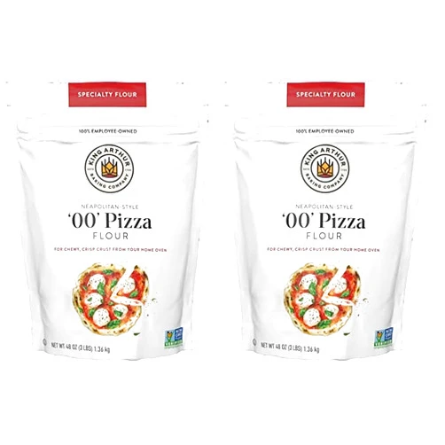 King Arthur 00 Pizza Flour, Non-GMO Project Verified, 100% American Grown Wheat, 3lb (Pack of 2)