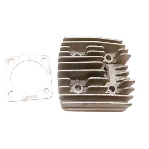 Singlac Cylinder Head and Gasket Silver Replacement for 2 Stroke 100cc Gas Motorized Bicycle