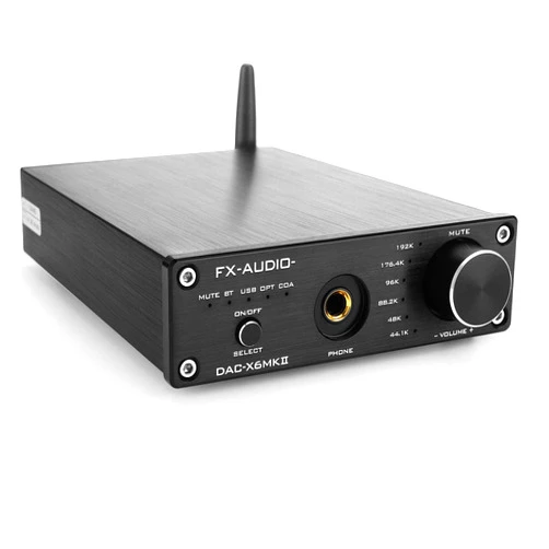 KGUSS FX-Audio DAC-X6 MKII Bluetooth 5.0 Digital Audio Decoder DAC 24-bit/192kHz USB/Coaxial/Optical Headphone Amp Mini HiFi Pre-Amplifier Black