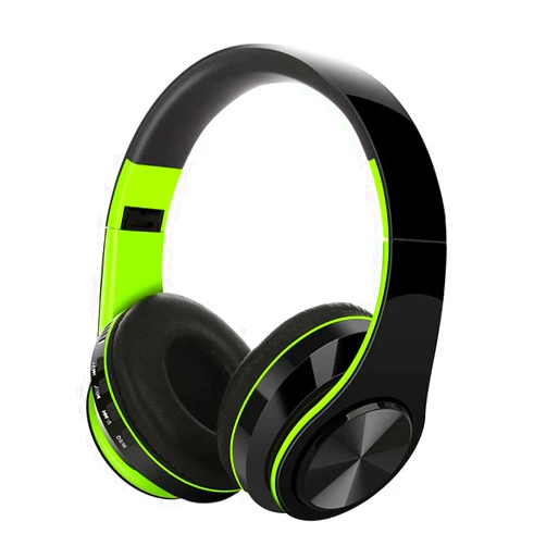 Lmminer Wireless On-Ear Bluetooth 5.0 Headphones, Foldable Sport HiFi Stereo Sound Headset with Microphone Noise Canceling, Hi-Res Audio, 10 Hours Playtime,Green