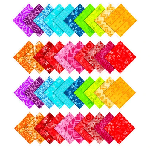 Soimoi Batik Print Precut 10-inch Cotton Fabric Quilting Squares Charm Pack DIY Patchwork Sewing Craft