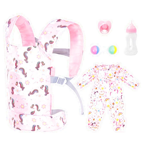 18INDC 5 Pcs Doll Carrier and Accessories for 16-22 Inch Doll, Baby Doll Carrier for 17 Inch Baby Doll, Doll Stuff Carrier Backpack Set for 18 Inch Doll