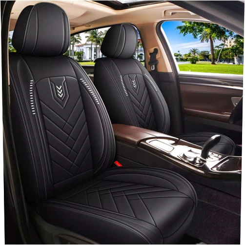 AOMSAZTO Car Seat Covers Fit for Mercedes-Benz GLE-Class 2016-2025 Premium Front Seat Covers Waterproof Leather Automotive Seat Covers Compatible with Airbag (2 Seats,Black)