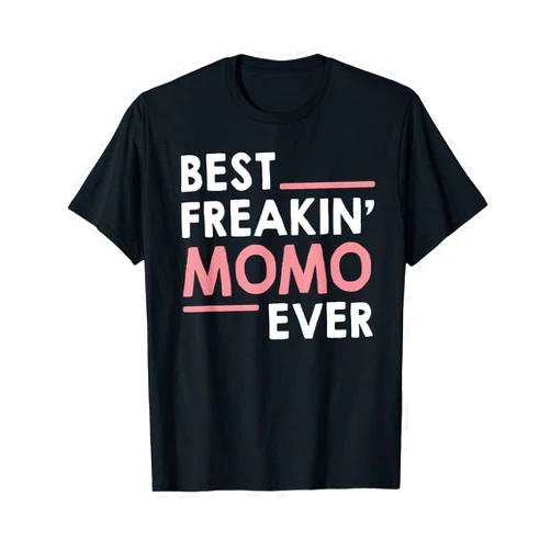 Grapheino Co. Funny Momo Shirts & Gifts Momo Shirts for Women Grandma Cute Best Freakin' Momo Ever T-Shirt