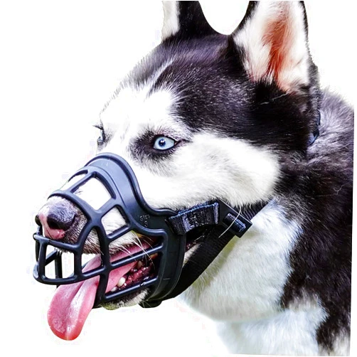 BARKLESS Dog Muzzle, Basket Muzzle Anti Biting Chewing, Sturdy Lightweight Cage Mouth Cover for Small Medium Large Sized Dogs, Allows Panting Drinking, Suitable for Grooming Trimming Training