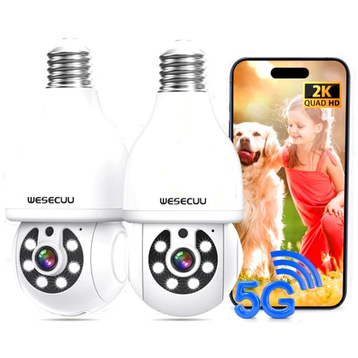 WESECUU Light Bulb Security Outdoor Camera