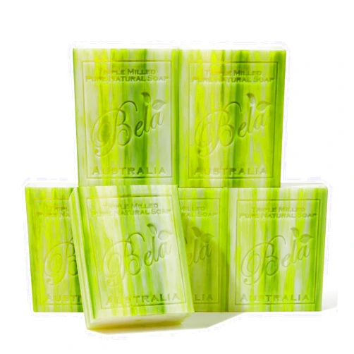 BELA Olive Oil with Cocoa Butter Soap, 3.3 oz Pack of 6, Long Lasting Triple French Milled Soap Enriched with Organic Shea Butter, Rich Creamy Lather, Made in Australia