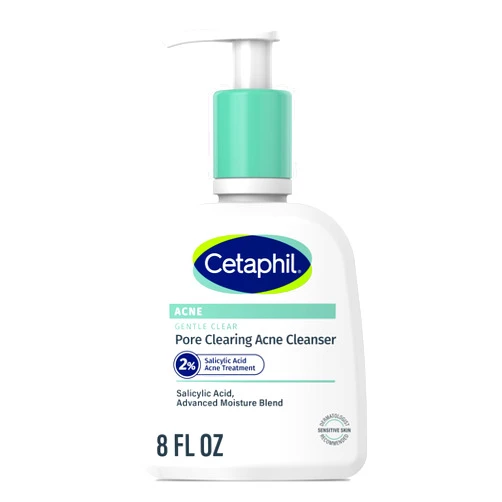 Cetaphil Gentle Clear Pore Clearing Acne Cleanser, Foaming Gel Cleanser for Sensitive, Acne-Prone Skin, 8 Fl Oz Pump Bottle, 2% Salicylic Acid, Gently Exfoliates, Dermatologist Recommended Brand