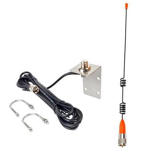 UAYESOK 13.4 Inch Marine VHF Antenna, 159V02 Low Profile Stainless Steel Boat Antenna W/16.4ft RG-58 Coaxial Cable, L-Mount Bracket