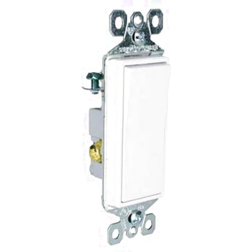 Pass & Seymour TM873-W 120/277 Volt 15 Amp 3-Way Grounding Decorator Switch White TradeMaster