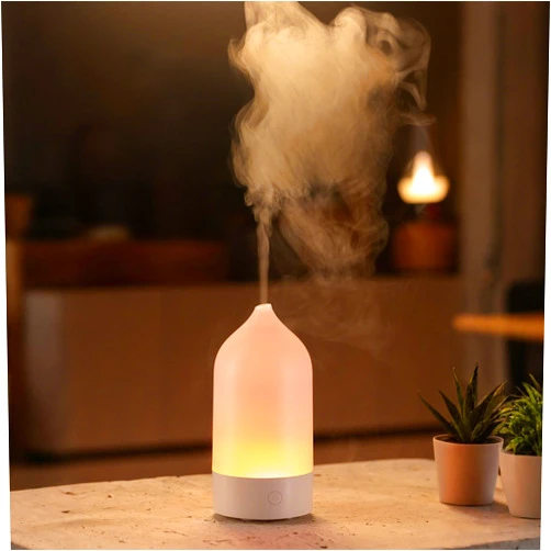 Eiifiter 120ML ABS Light & Minimalist Essential Oil Diffuser, Ultrasonic Aromatherapy & Humidifier with 7-Color LED Lights, Whisper Quiet Auto Shut-Off Scent for Home, Office, Yoga