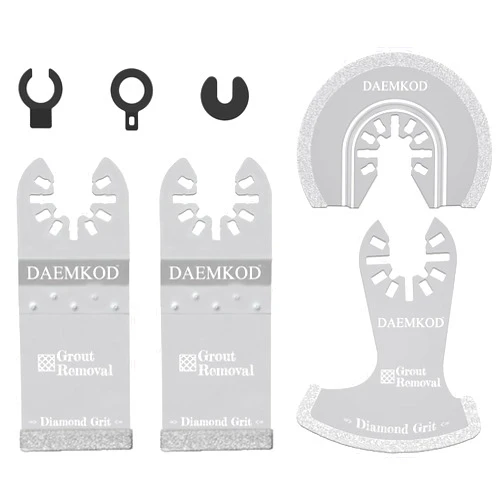 DAEMKOD Diamond Oscillating Tool Blade, Professional Multi Tool Blades Kits, Grout Removal Blade for Oscillating Tool, Fit Dewalt Bosch Worx Ryobi Milwaukee,(4 Pack)